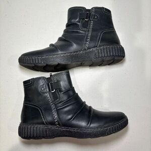 Clarks Black Leather Ankle Boots